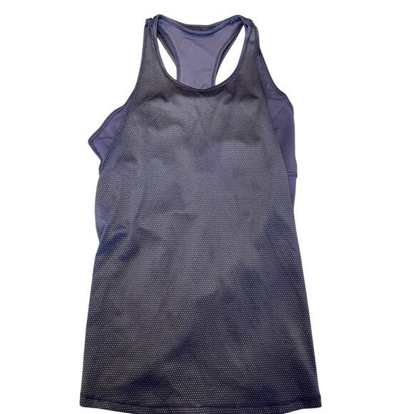 Lululemon Women 4 Pushing Limits Tank Midnight Navy Mesh Overlay Built in Bra - Picture 5 of 16